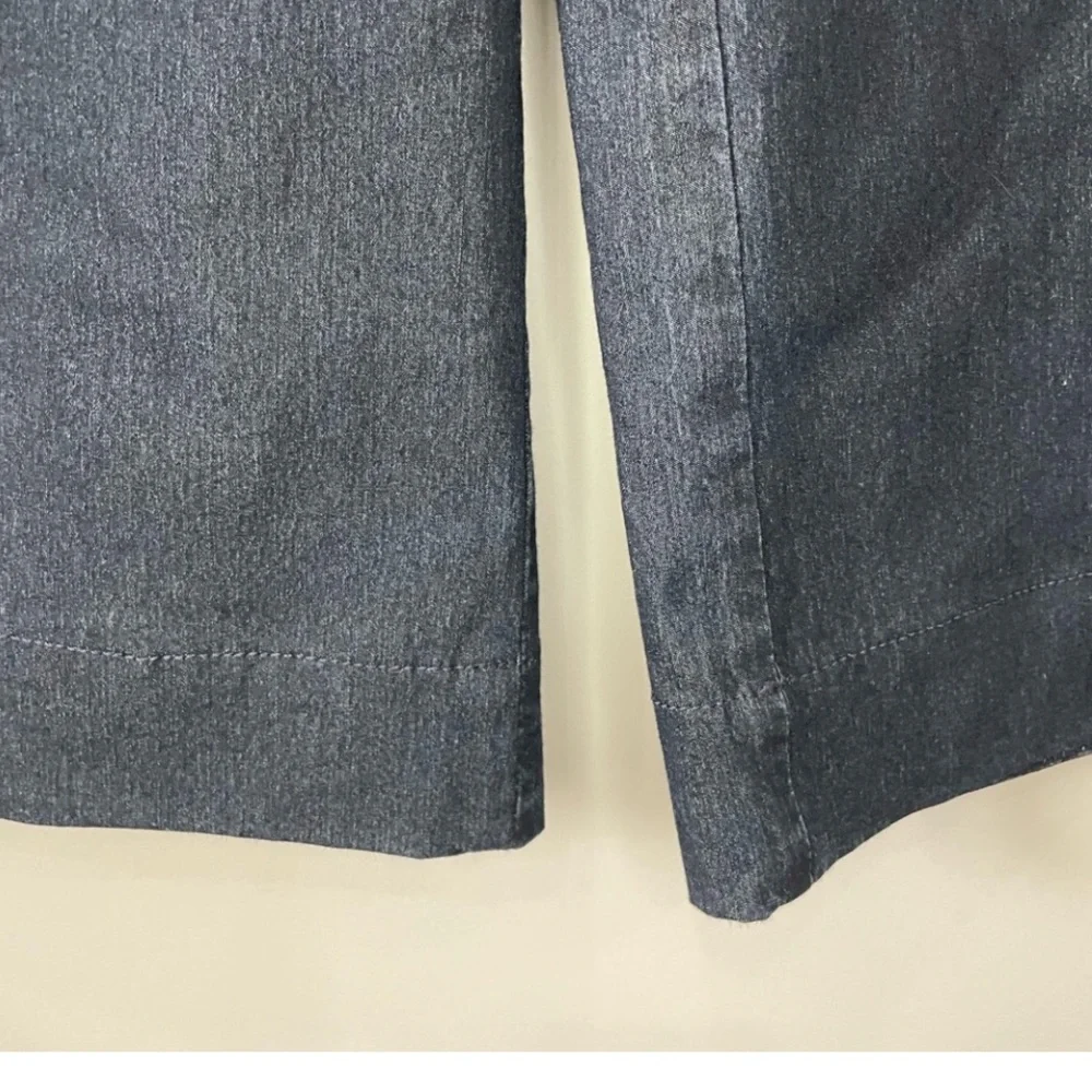 Lafayette 148 Morton Women's denim dark blue Wide-Leg Pants culotte size 14 - Picture 7 of 8